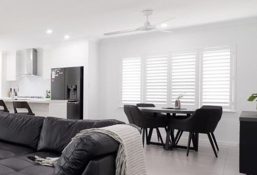 Plantation shutters in Cairns dining area