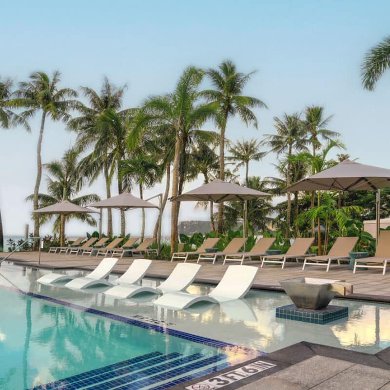 Serenity cantilever umbrella resort pool Cairns