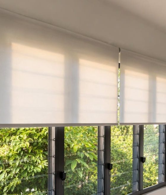 custom roller blinds cairns hallway